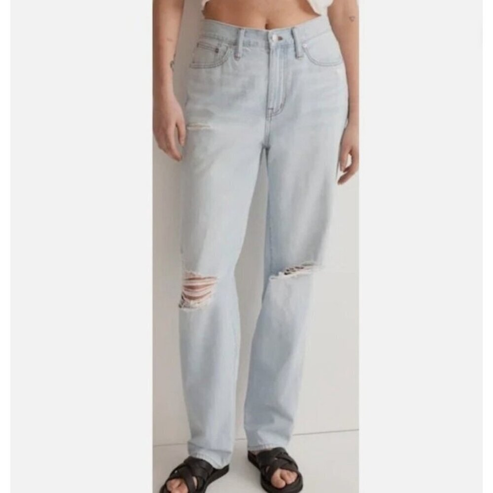 Madewell The Slouchy Boy Jean Size 29 Distressed Light Wash Jeans